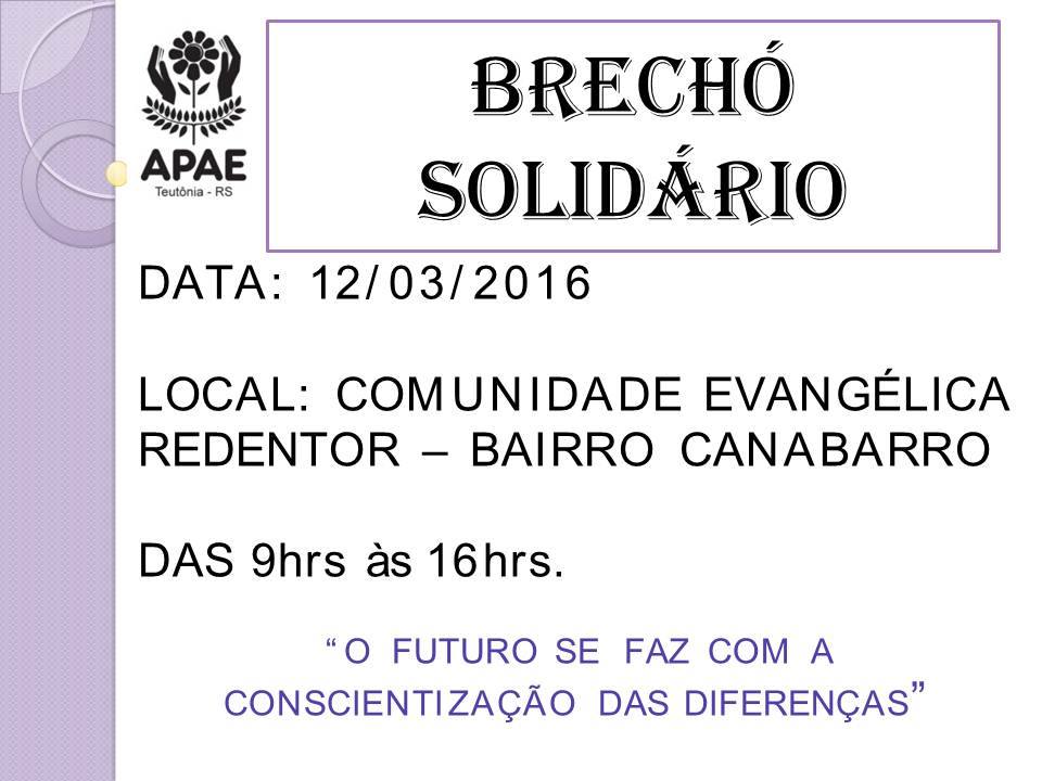 Brechó Solidário APAE 01