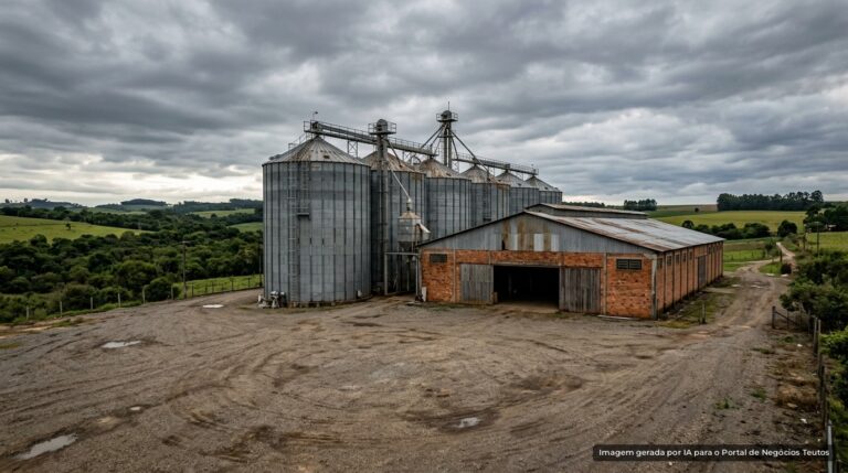 Silos e armazém de cooperativa agrícola no interior do Rio Grande do Sul (imagem ilustrativa)
